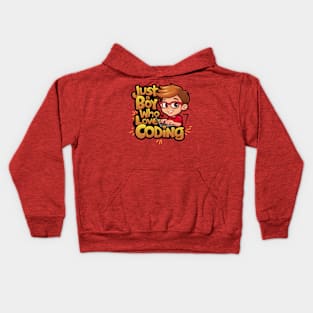 Coding Computer Design: Just A Boy Who Loves Coding Kids Hoodie